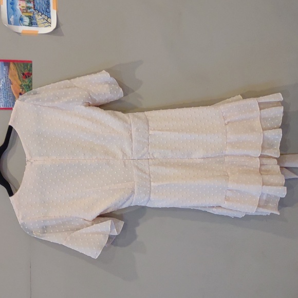 Showpo Small Cream Dress Swiss Dot - Picture 2 of 6